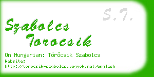 szabolcs torocsik business card
