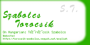 szabolcs torocsik business card